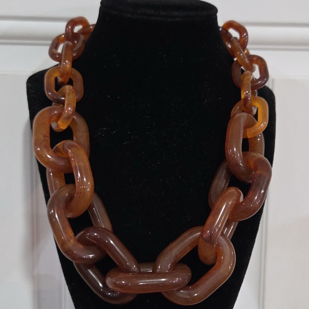 Piper k brown resin Chunky Brown Chain 20” Necklace